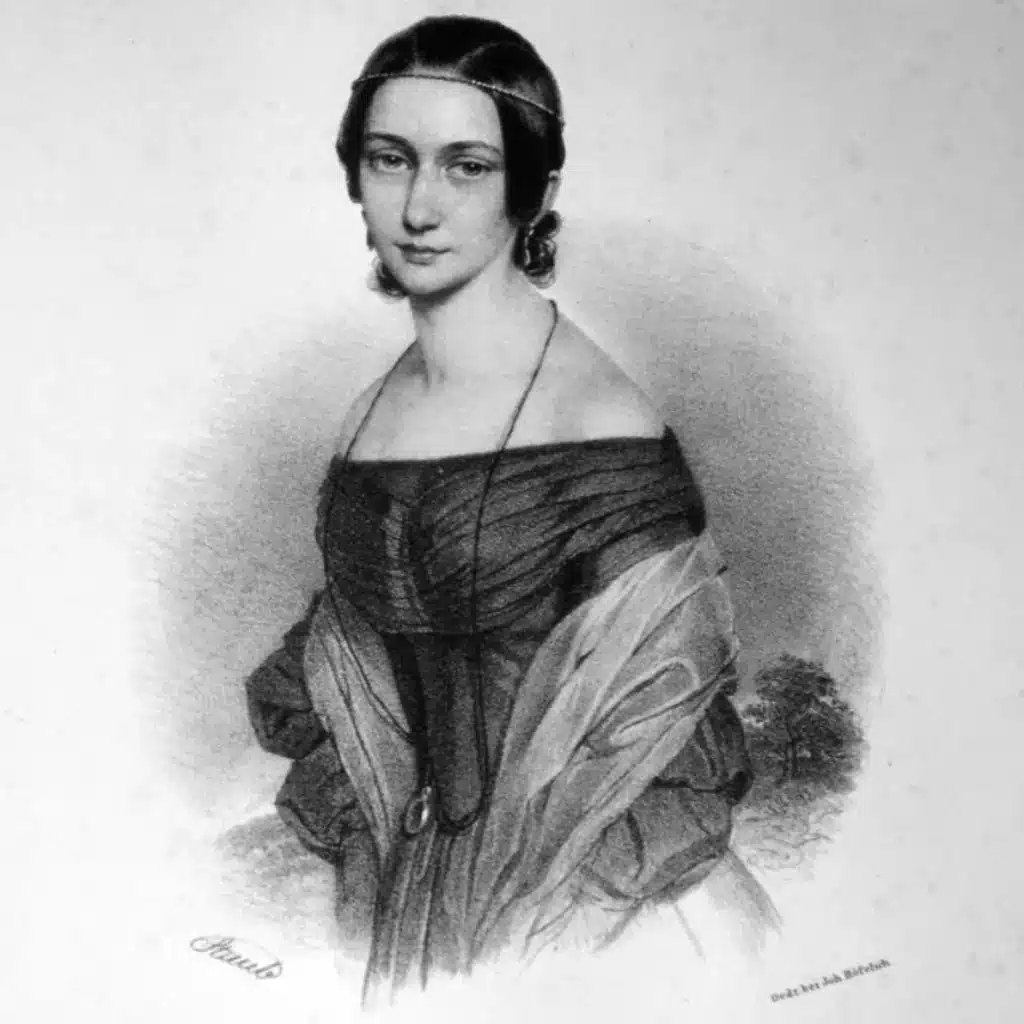 Il·llustració de la pianista Clara Schuman. Domini públic